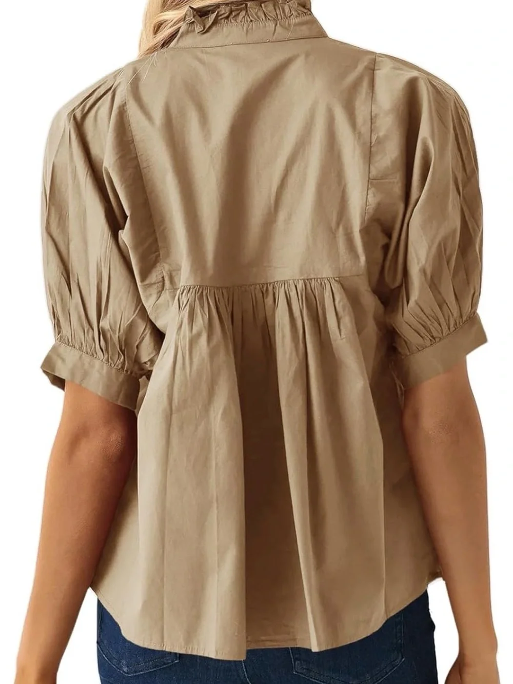 Women’s Cotton Puff Sleeve Blouse XL 16/18 - Picture 3 of 3